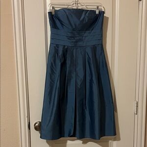 ANN Taylor Strapless Satin Dress  Blue